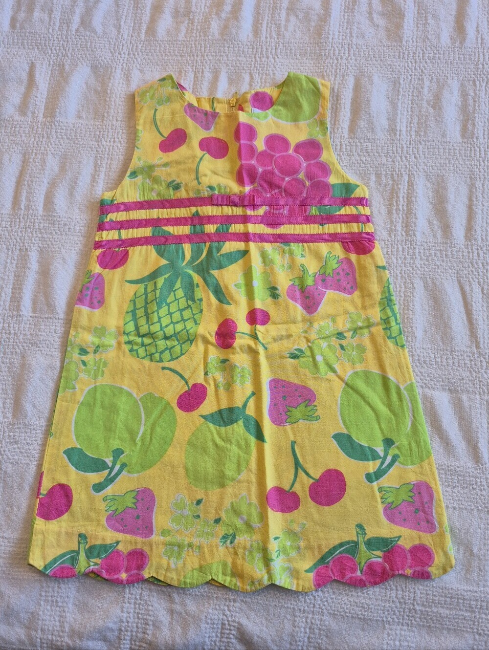 Lilly Pulitzer girls 4T White Label shift fruit print Fruit Punch, Lined VGUC